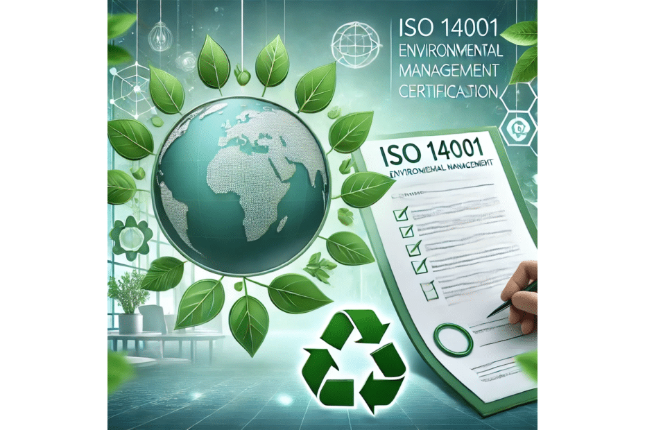 En bild som visar det gröna i samband med ISO 14001.