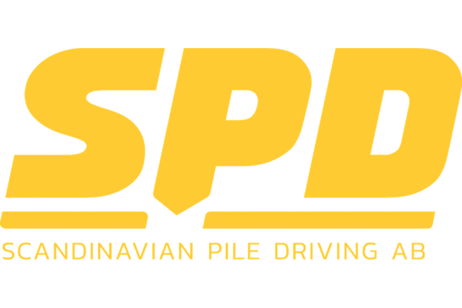Scandinavian Pile Driving AB (SPD) logotyp gul